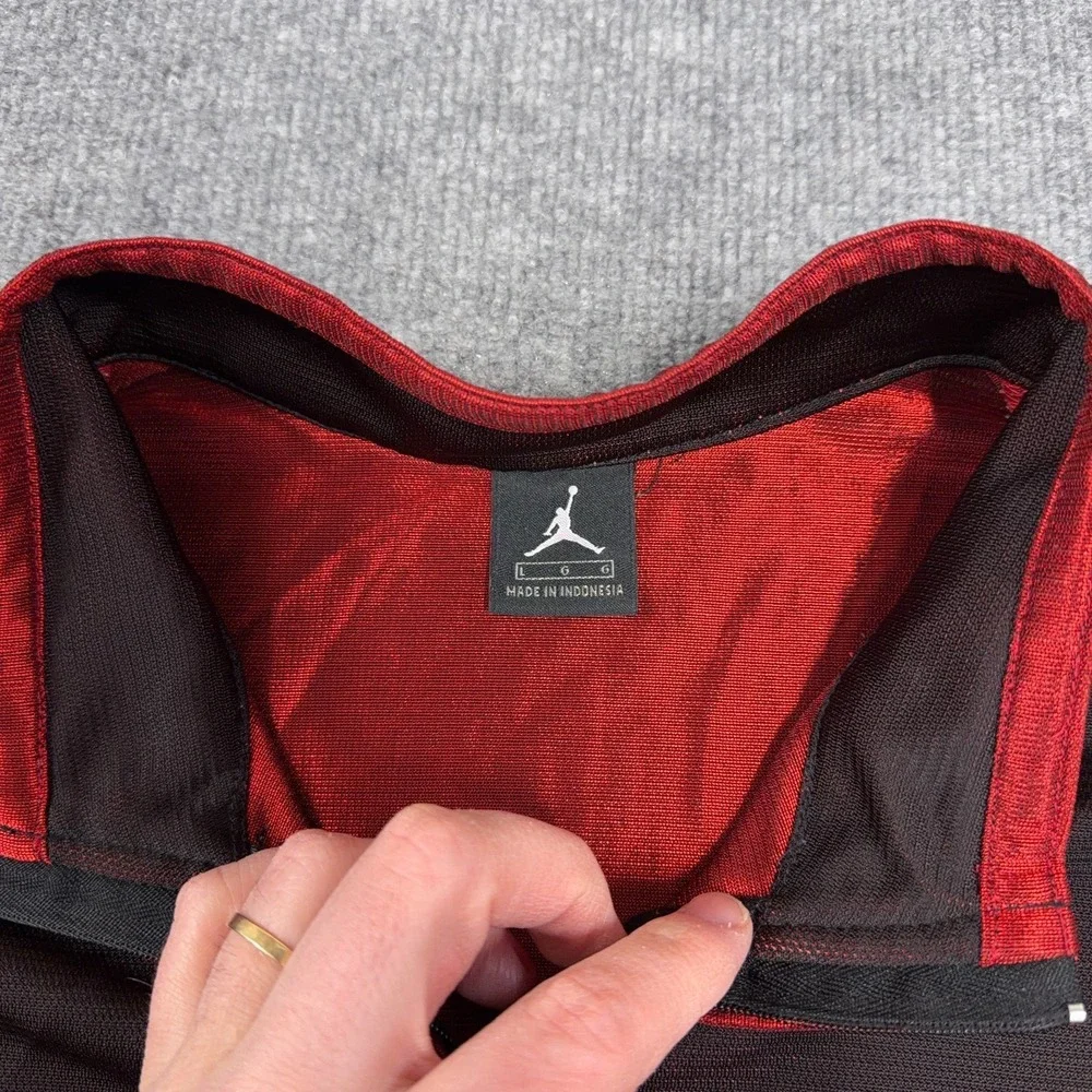 Vintage Air Jordan Shirt Mens Large Black Red Logo Golf‎ Nylon Training 1/4 Zip